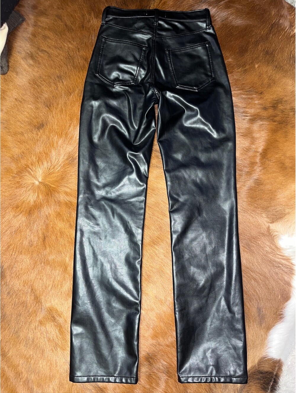 Black Faux Leather Pants